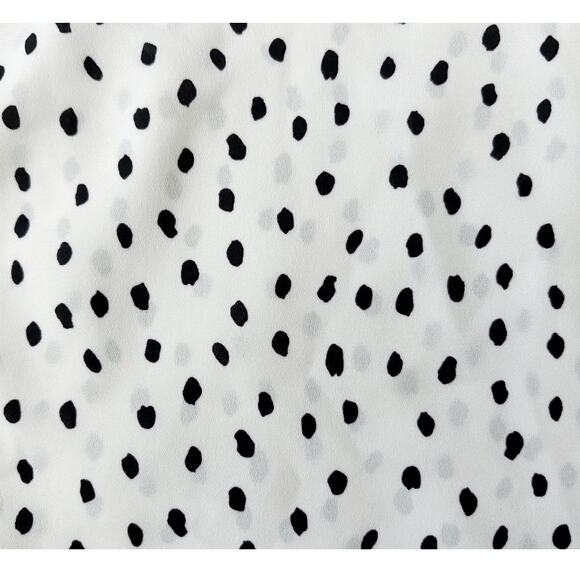 Fortune + Ivy White Black Polka Dot Button-Down Womens Size L - Picture 4 of 7